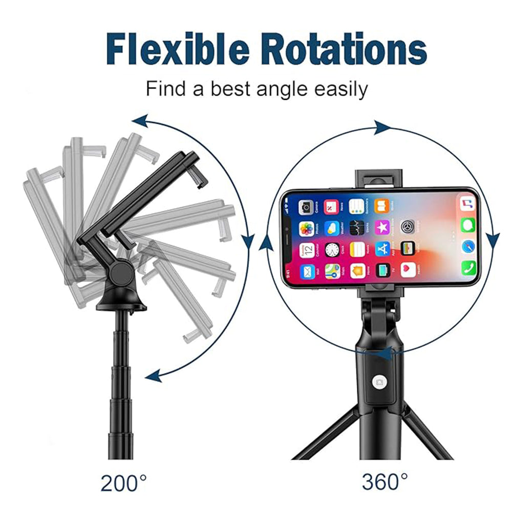 Selfie Stick Bluetooth Techsuit K22, Universal, Schwarz