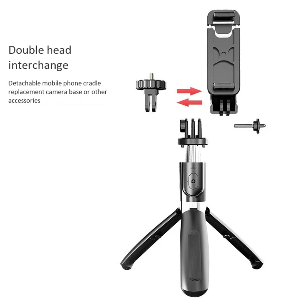 Selfie Stick Bluetooth Techsuit L02, Universal, Schwarz