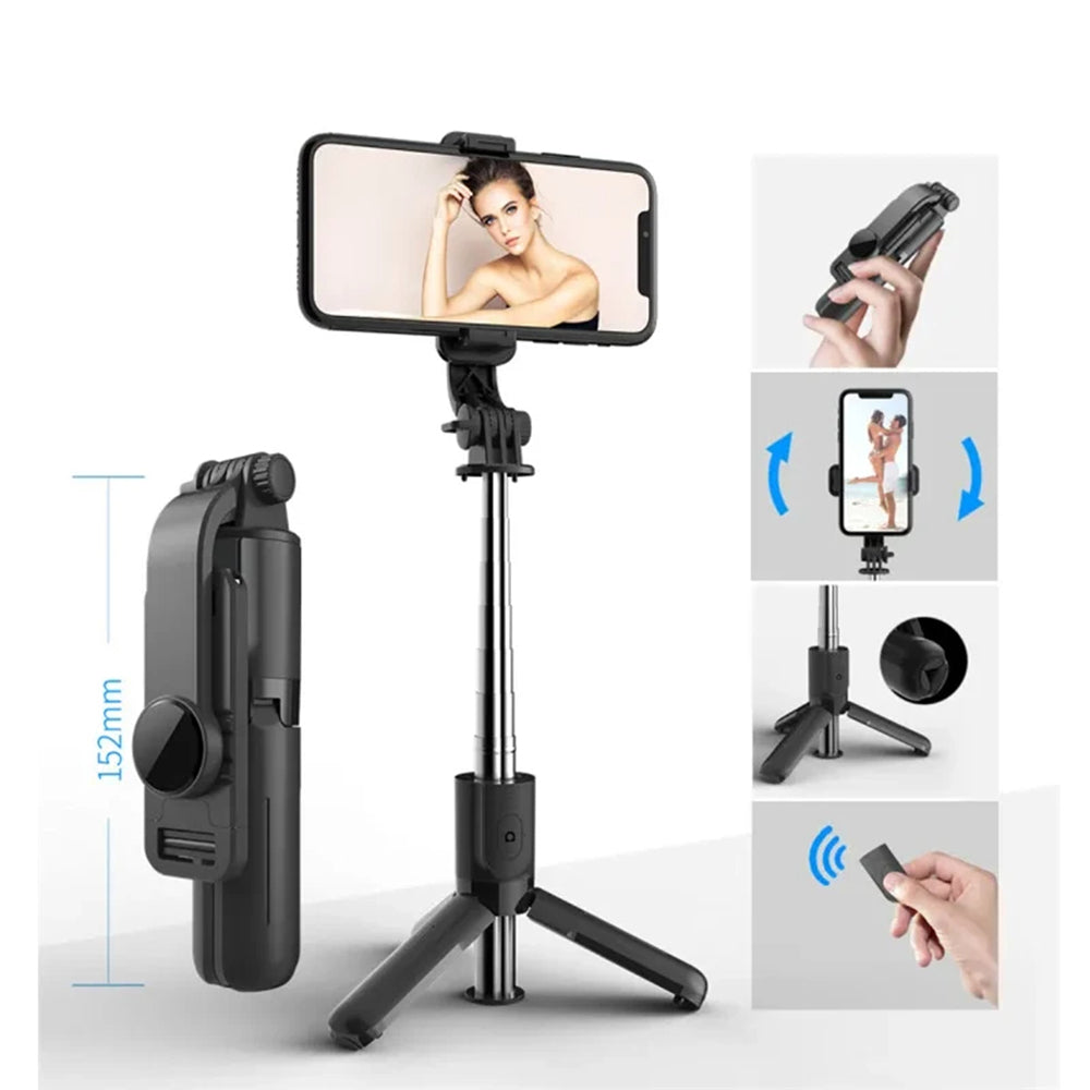 Selfie Stick Bluetooth Techsuit L11, Universal, Schwarz