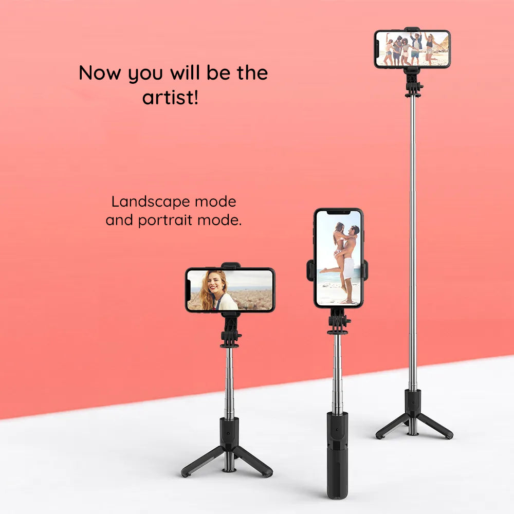 Selfie Stick Bluetooth Techsuit L11, Universal, Schwarz