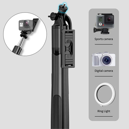 Selfie Stick Bluetooth Techsuit Q05, Universal, Schwarz