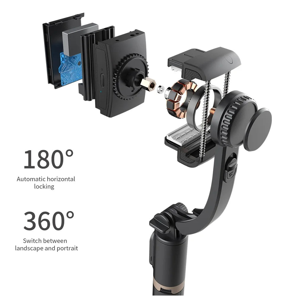 Selfie Stick Bluetooth Techsuit Q08, Universal, Schwarz