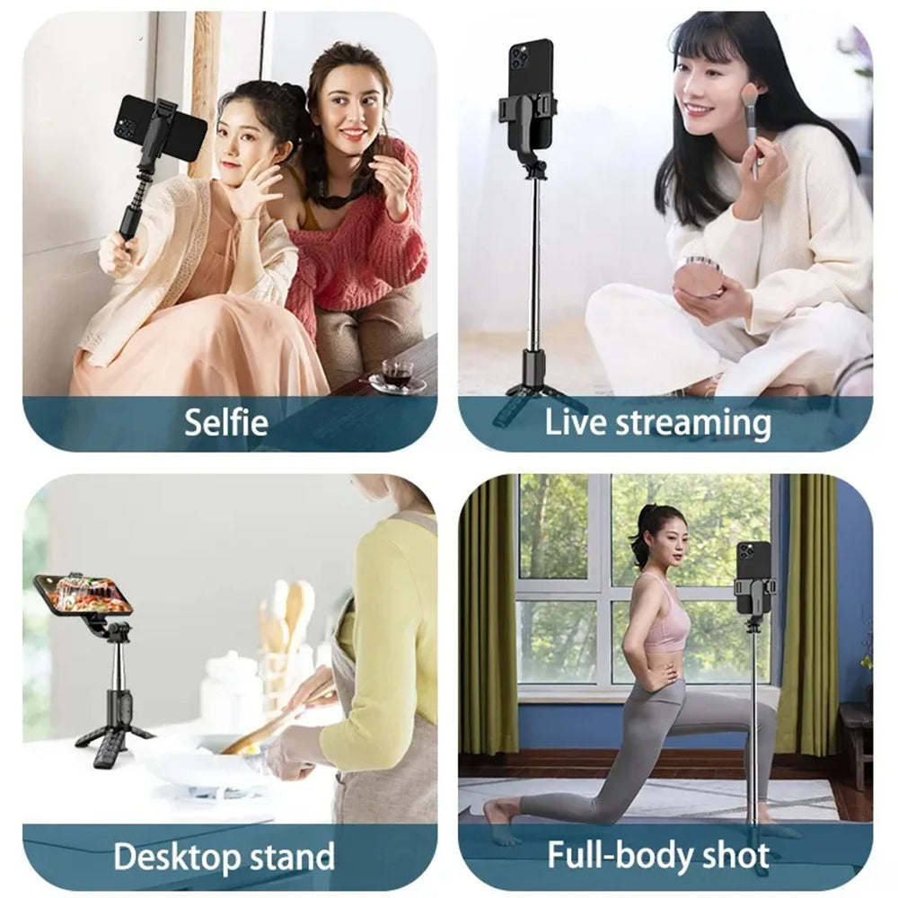 Selfie Stick Bluetooth Techsuit Q10, Universal, Schwarz