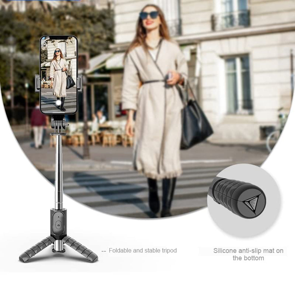 Selfie Stick Bluetooth Techsuit Q10, Universal, Schwarz