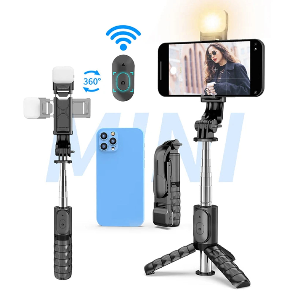 Selfie Stick Bluetooth Techsuit Q11s, Universal, Schwarz