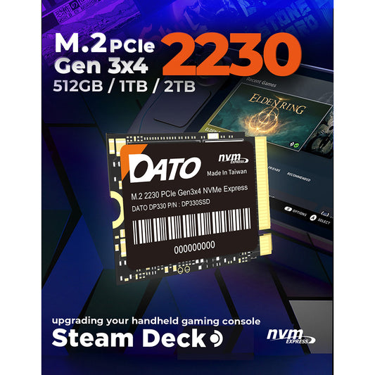 Solid State Drive (SSD) Dato DP330, NVME M.2 2230, PCIE Gen3x4, 2TB, Schwarz DP330SSD-2TB