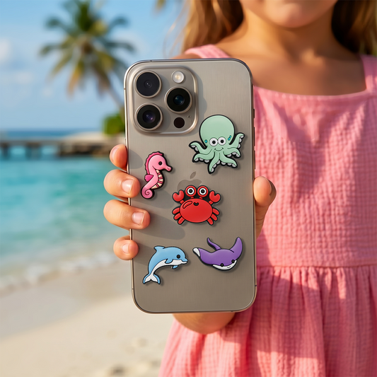 3D OEM Ocean Aufkleber für Telefon-/Tablet-Hülle, 5-teiliges Set, Mehrfarbig