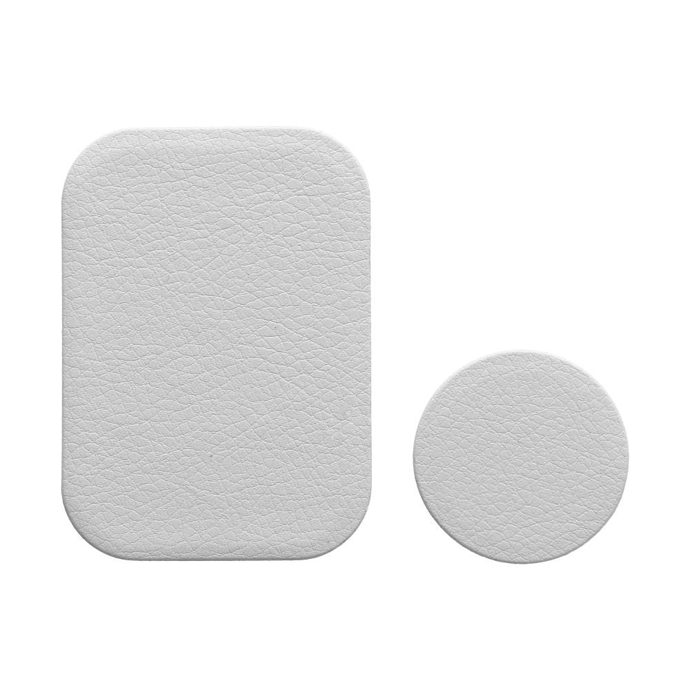 Metallischer OEM-Leder-Sticker 2in1, Silber
