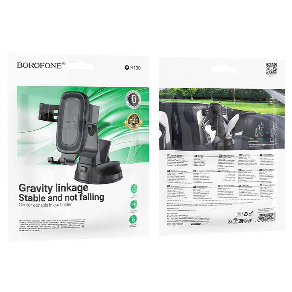 Autohalterung Borofone BH130 Follower Gravity, 6,1 Zoll - 7 Zoll, Schwarz