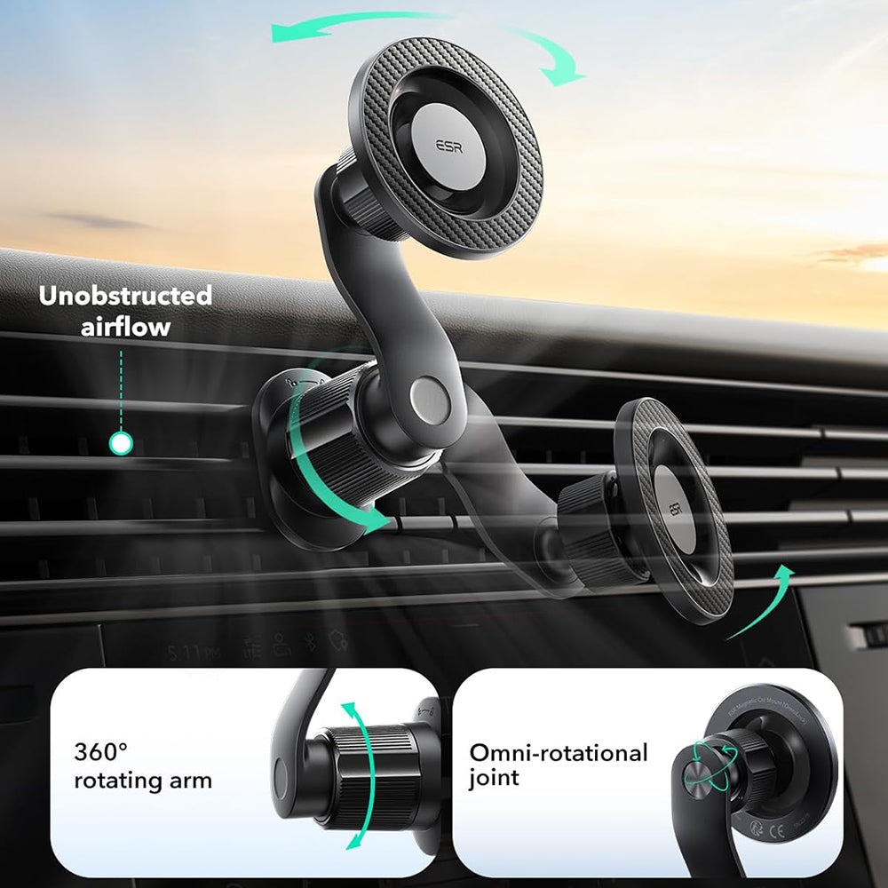 Magnetische Autohalterung ESR OmniLock Vent, Universal, Schwarz