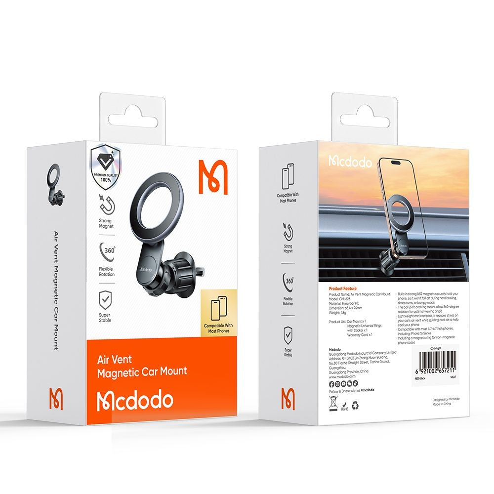 Magnetische Autohalterung McDodo CM-6260, Universal, Schwarz