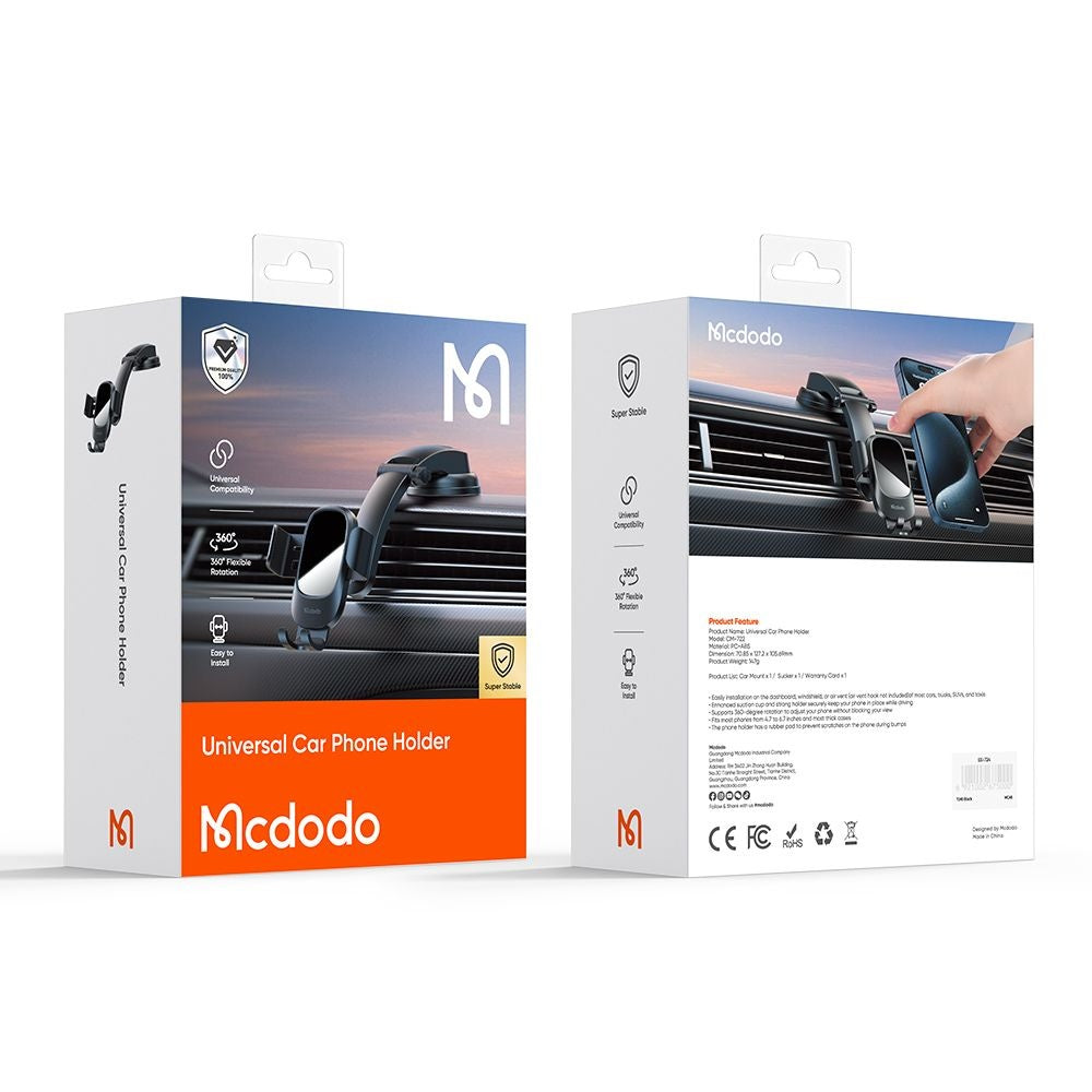 Autohalterung McDodo CM-7220, 4,7 Zoll - 6,7 Zoll, Schwarz