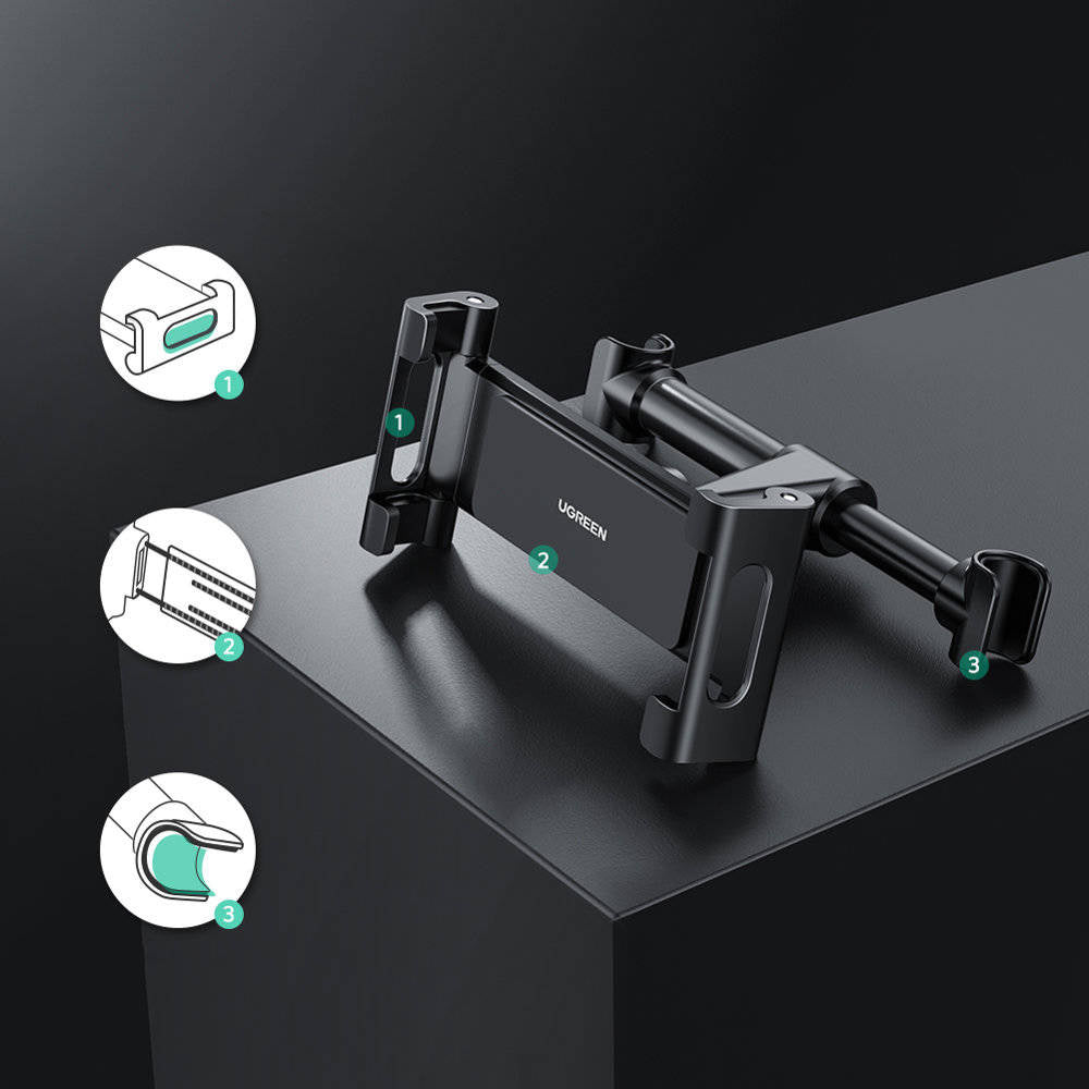 UGREEN LP160 (60108) Headrest Car Holder for Phone / Tablet, 4.7inch - 12.9inch, Black