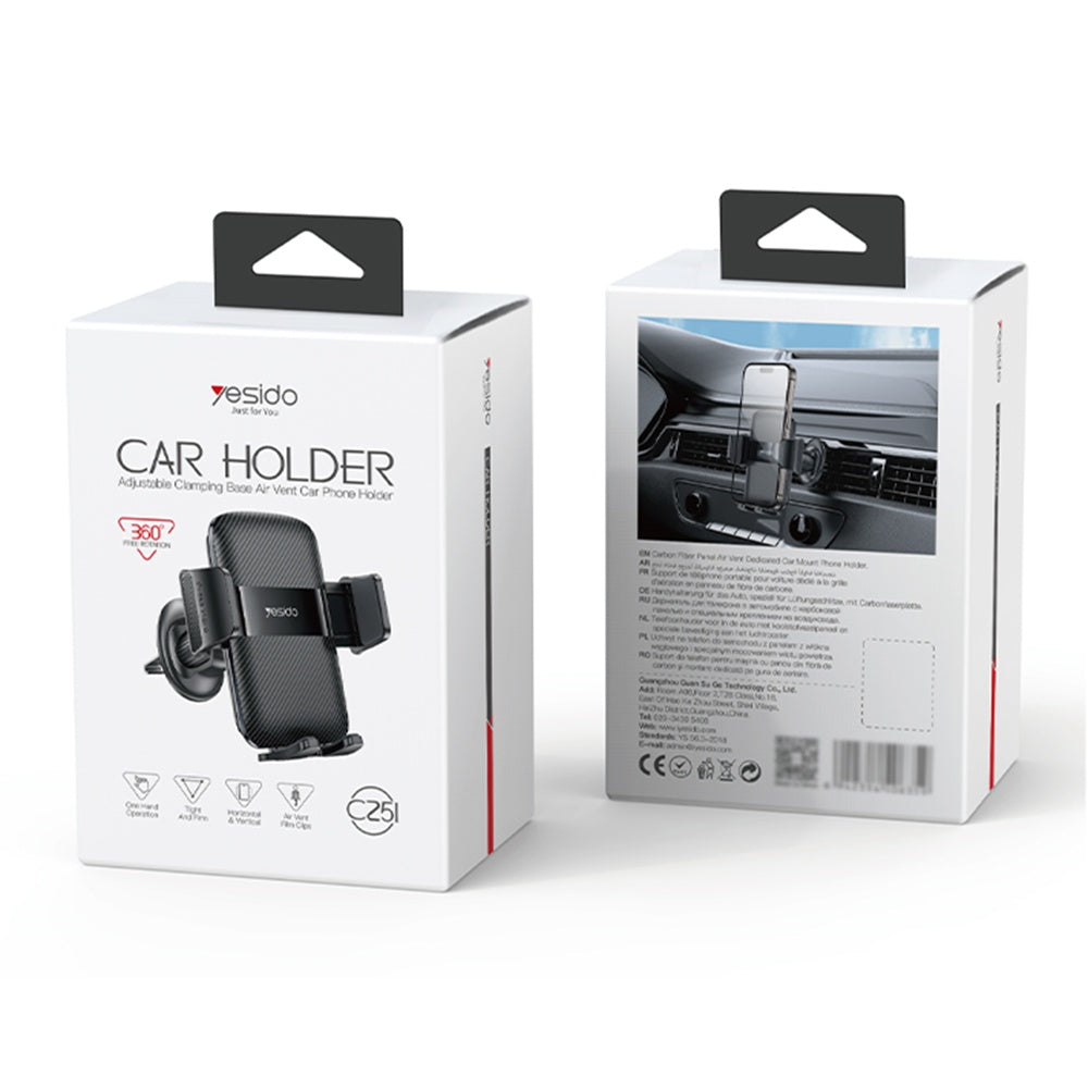 Autohalterung Yesido C251, 4,8 Zoll - 7,2 Zoll, Schwarz
