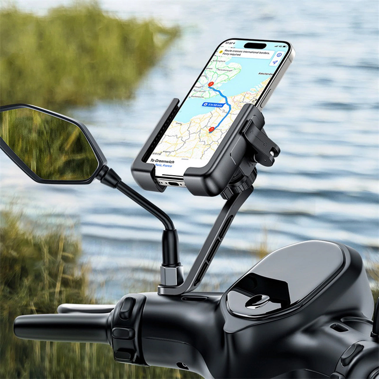 Baseus GoTrip Motorcycle Bicycle Holder, 5.7inch - 7.2inch, Black C40572301111-01