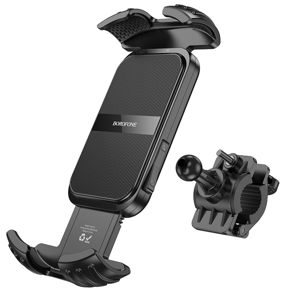 Borofone BH105 Basalt Bicycle Motorcycle Holder, 4.7inch - 7inch, Black