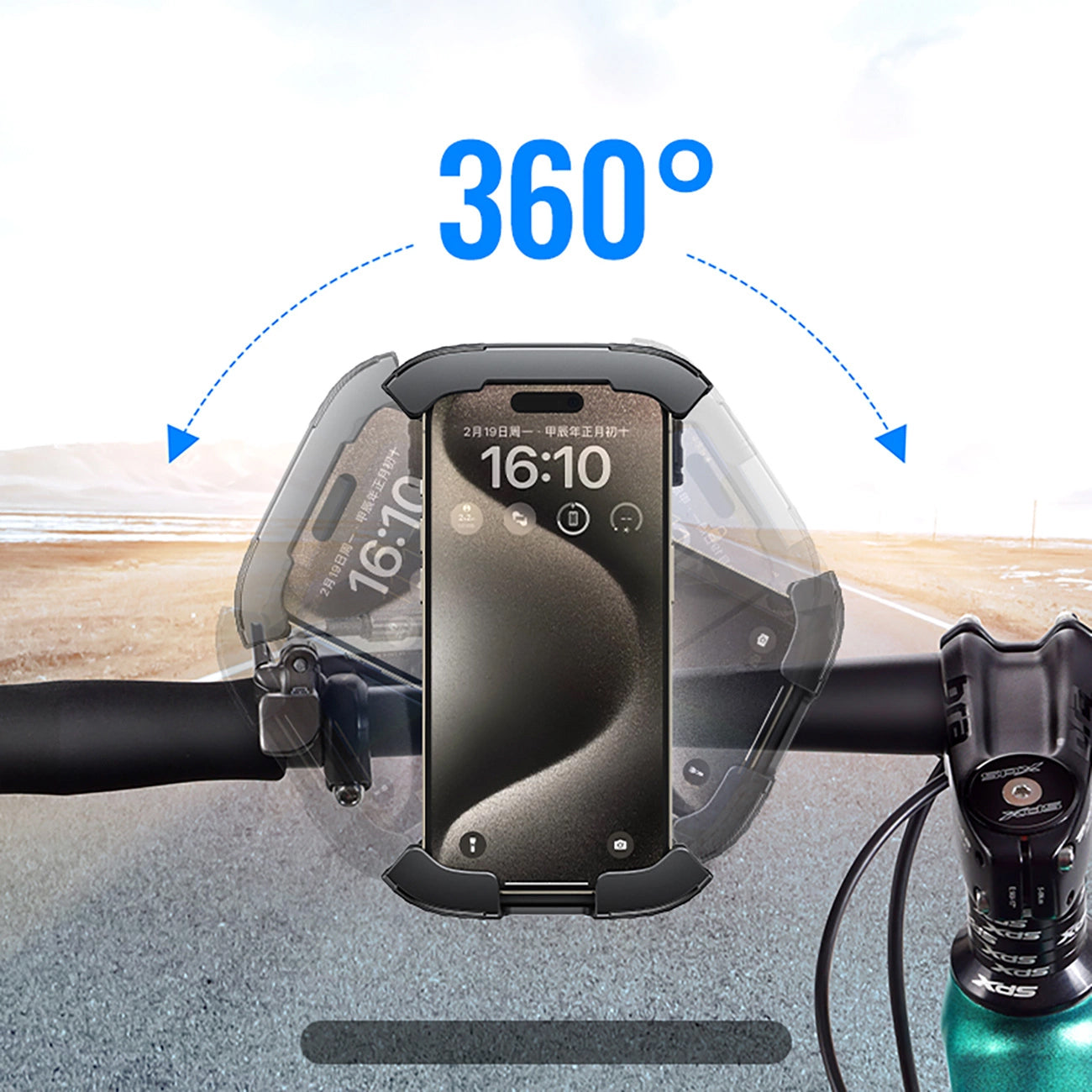 Fahrrad- und Motorradhalterung UGREEN LP494, 4,7 Zoll - 6,8 Zoll, Schwarz