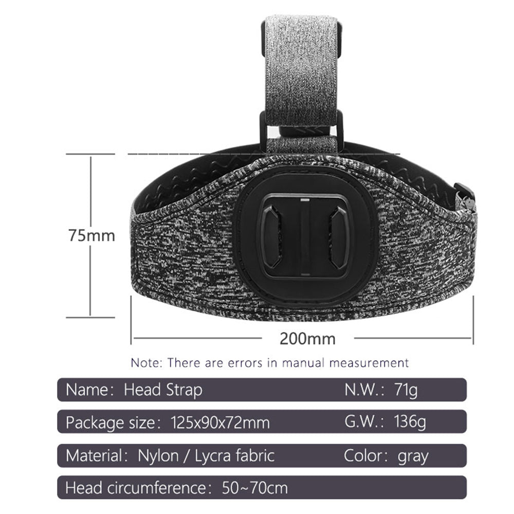 Techsuit JX-003 Sport Camera Head Mount for GoPro Series, Gray