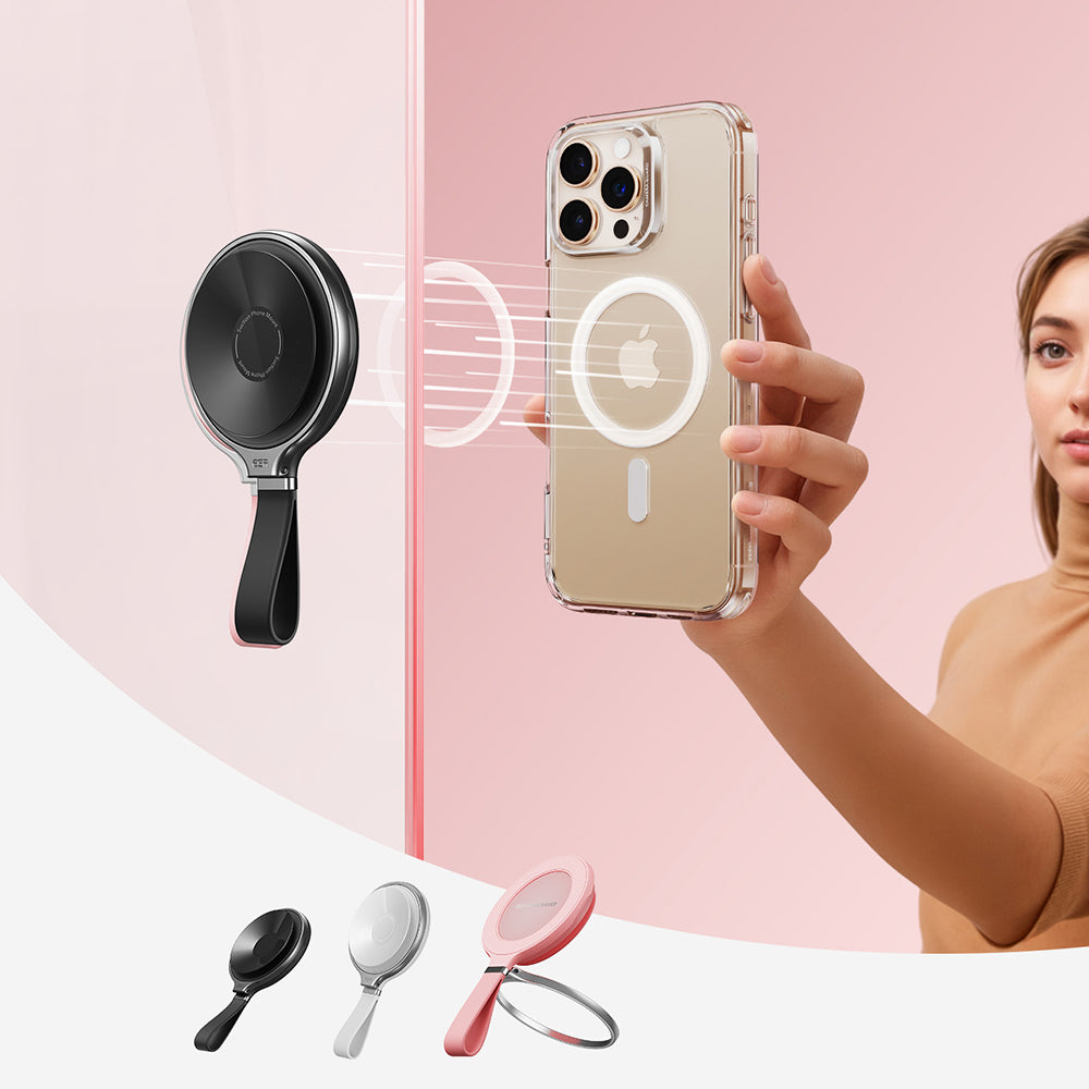 ESR HaloLock Leder Ringhalter, Universal, Schwarz