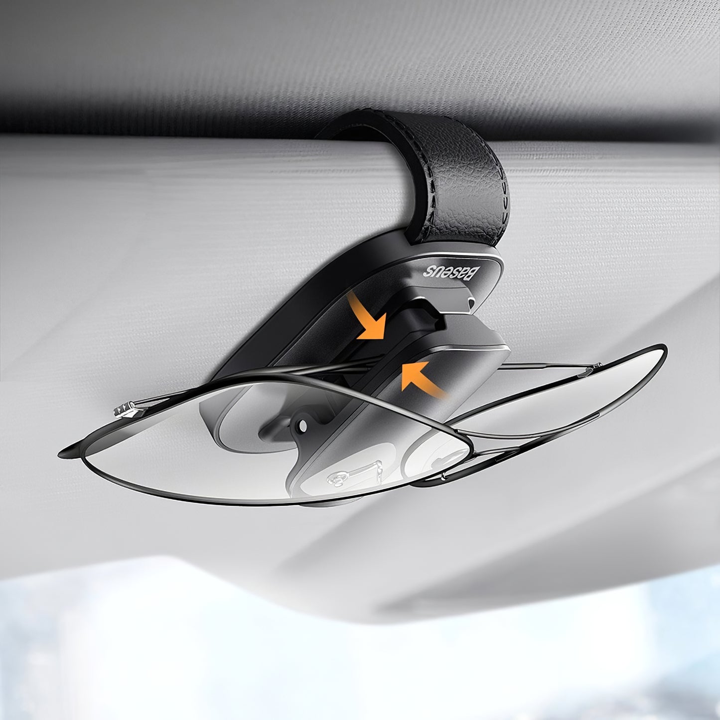 Baseus Sonnenblendenhalter für Brillen, Schwarz ACYJN-A01