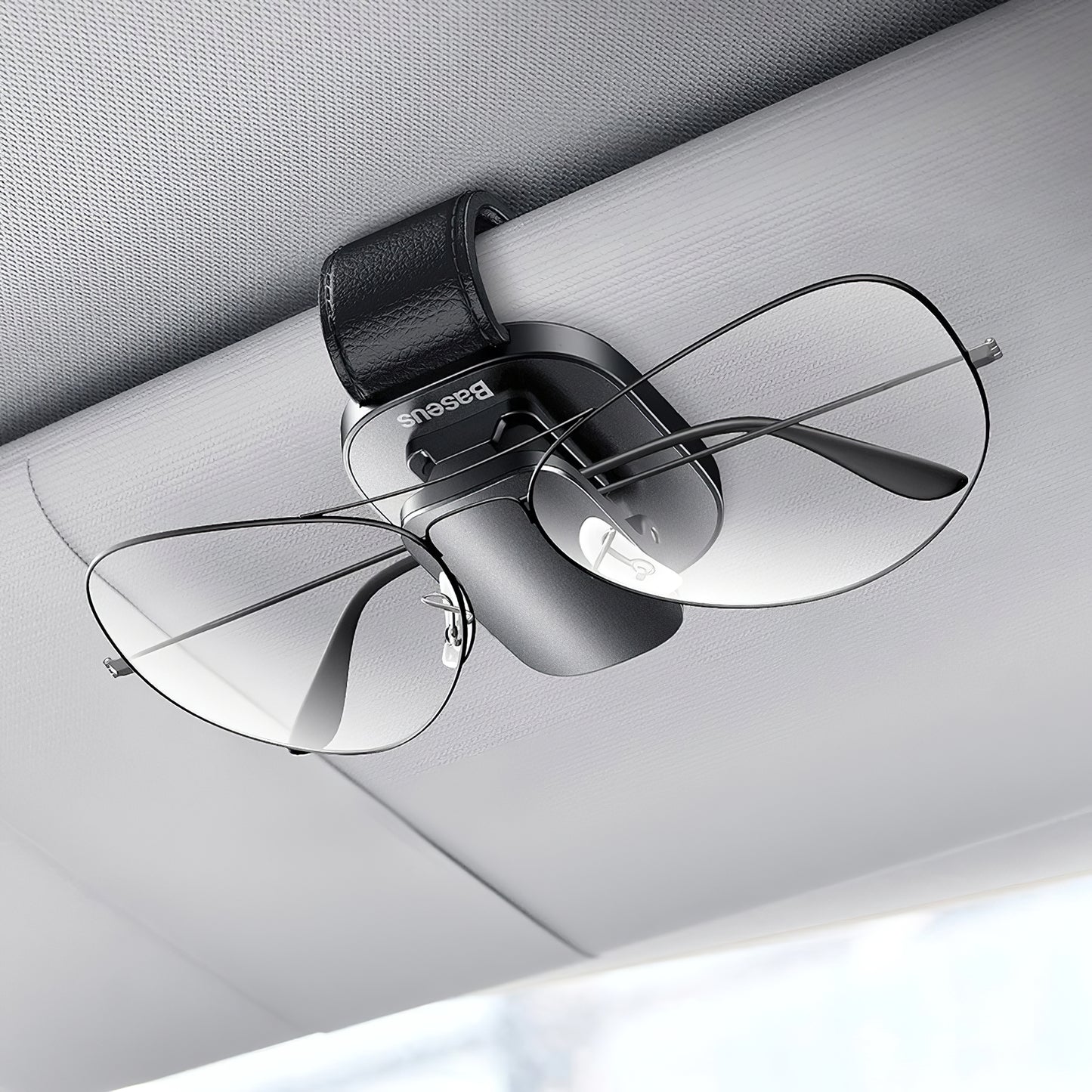 Baseus Sonnenblendenhalter für Brillen, Schwarz ACYJN-A01