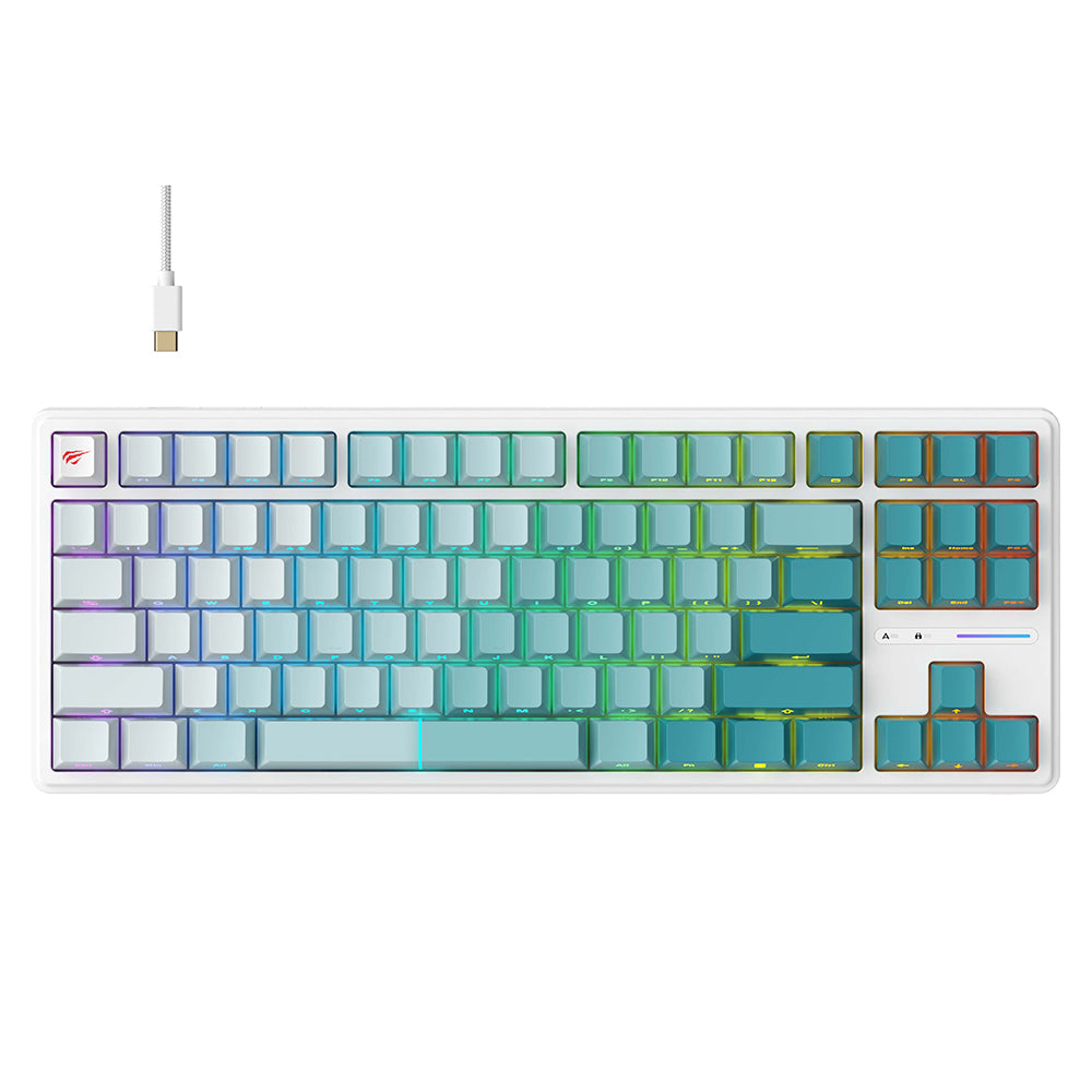 Gaming-Tastatur Wired USB HAVIT KB901L, RGB, 1.8m, Weiß Grün