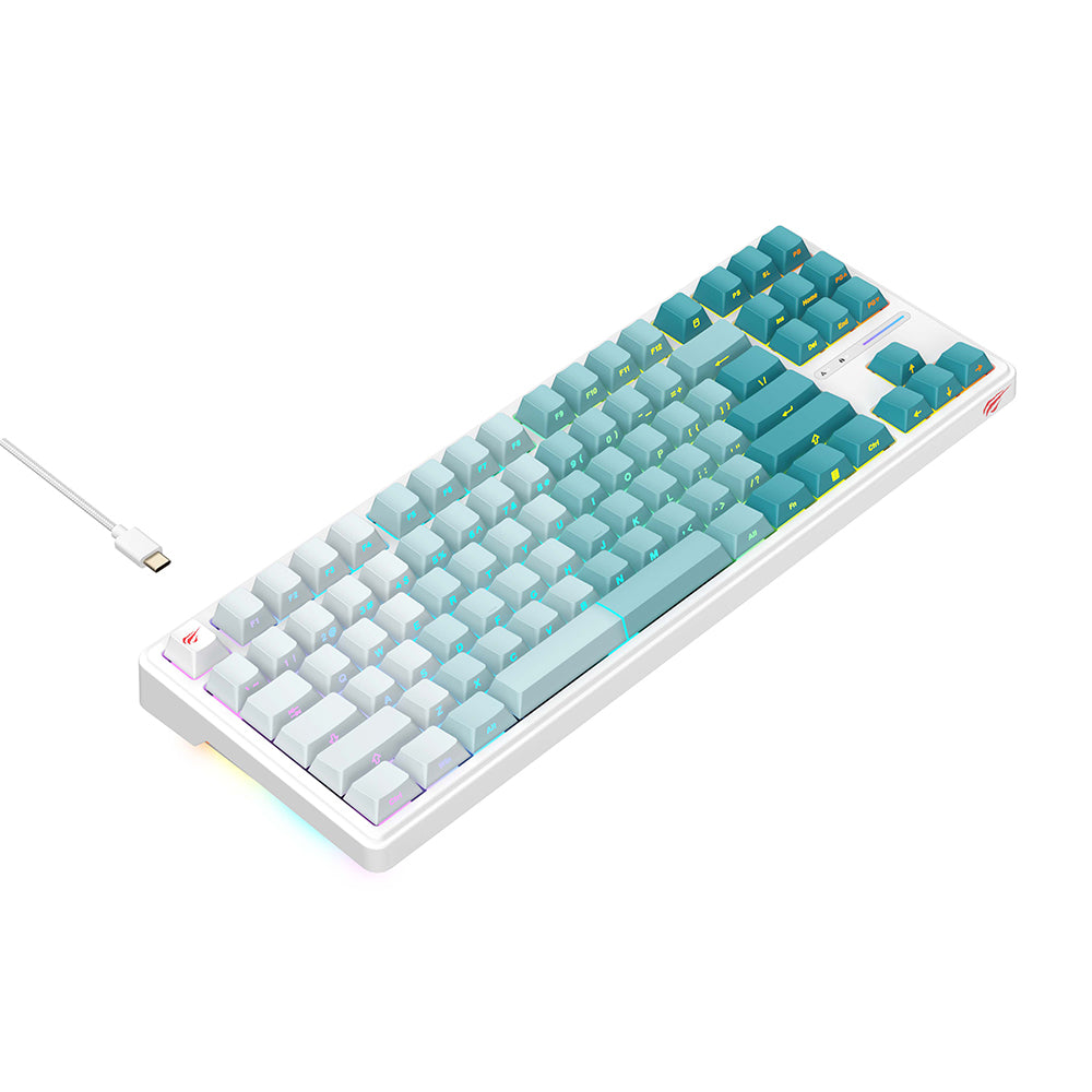 Gaming-Tastatur Wired USB HAVIT KB901L, RGB, 1.8m, Weiß Grün
