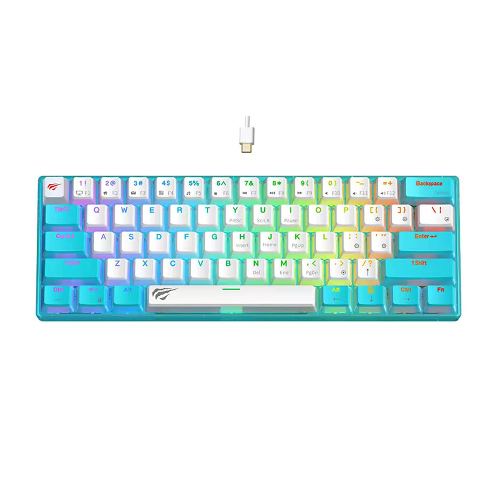 Wired USB Gaming Keyboard HAVIT KB903L, RGB, 1.8m, Blue White