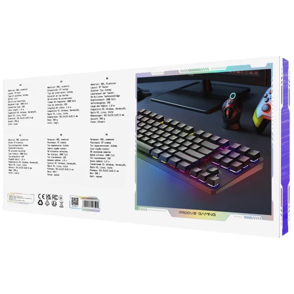 Gaming-Tastatur Wired USB Proove Everfrost, RGB, 1,8m, Schwarz CKEVEN00000401