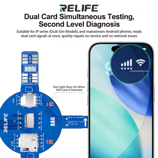 Relife XA6 Dual Service Tester für SIM-Karte / Speicherkarte