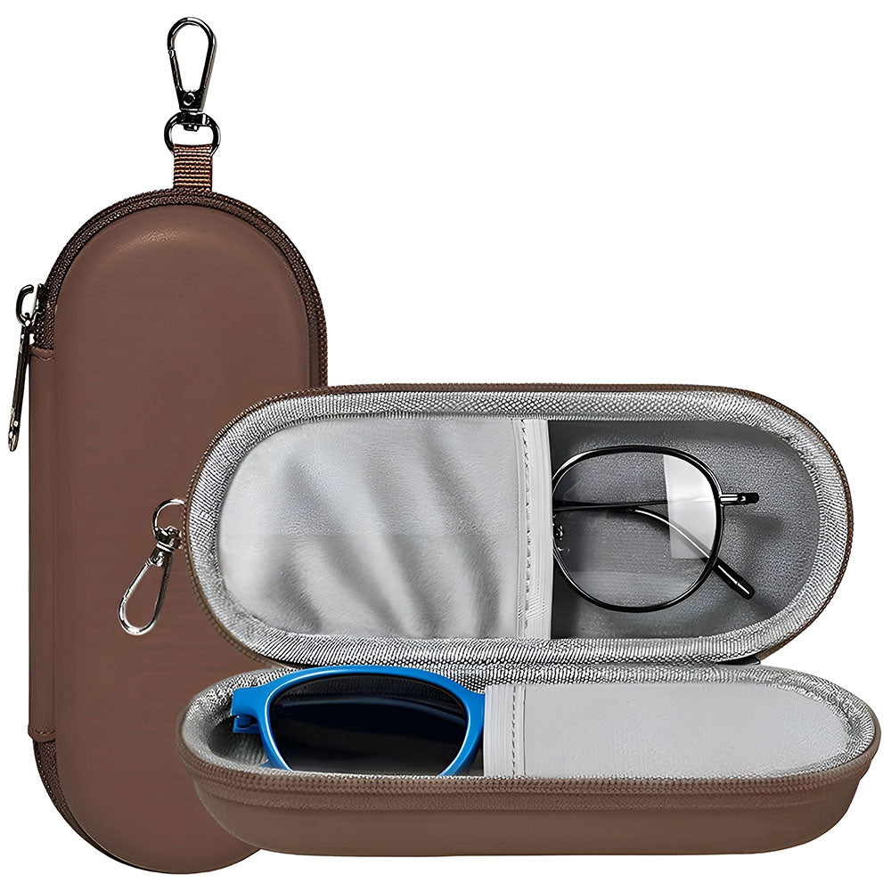 Techsuit ETJ3 Glasses Case, 165mm x 65mm x 40mm, Brown