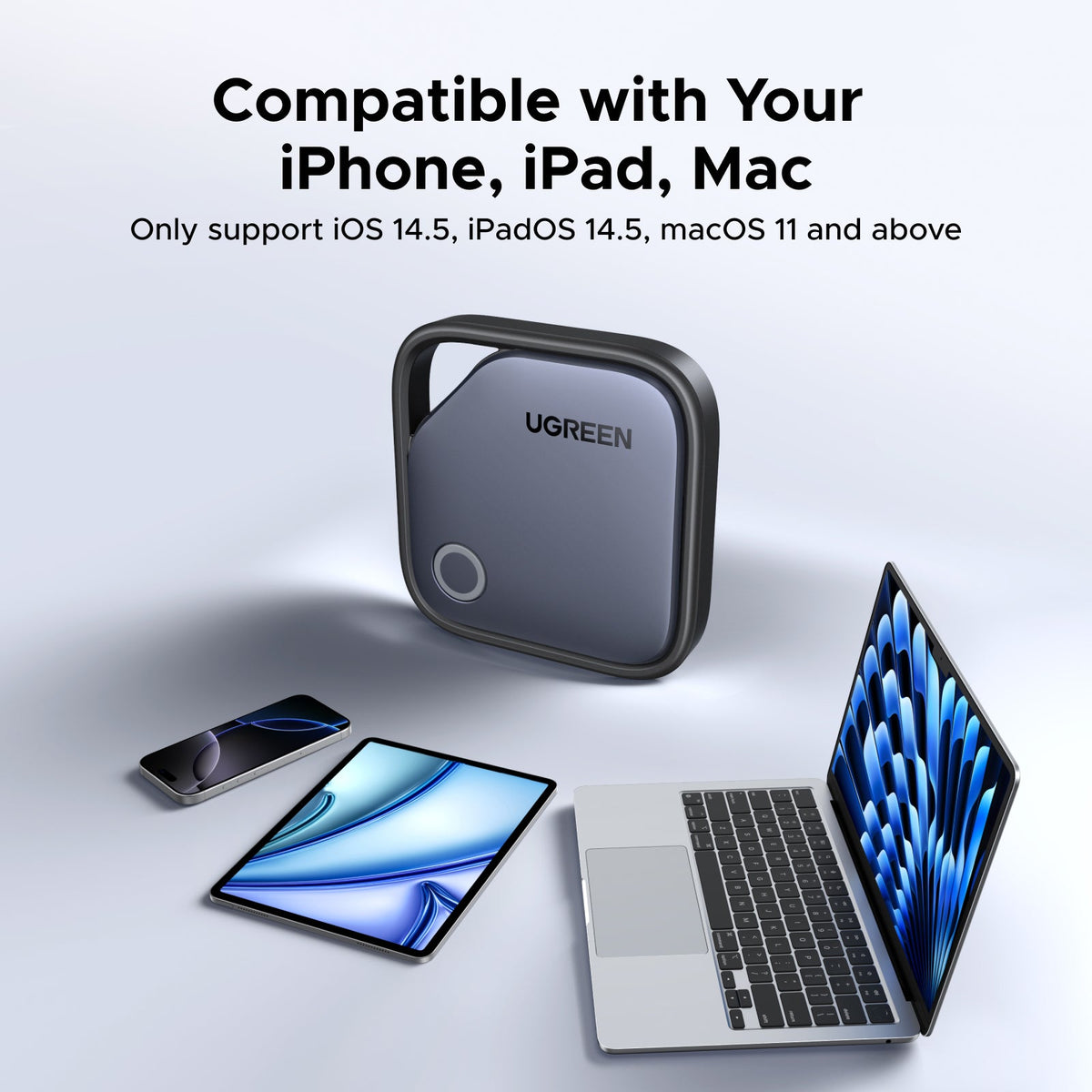 UGREEN SmartTag Pro Smart CM916 (75646P) für iOS / Android Serie, 4 Stück Set, Schwarz