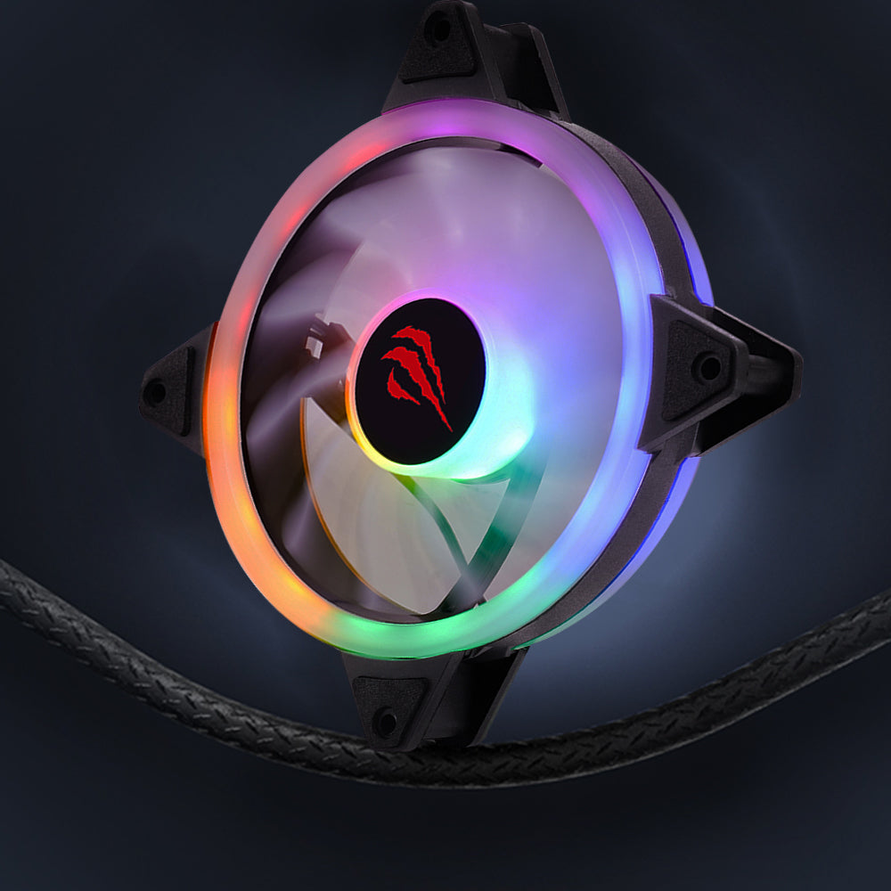 Ventilator HAVIT F2089, RGB, 1200RPM, 35dB, 1.32W, Schwarz
