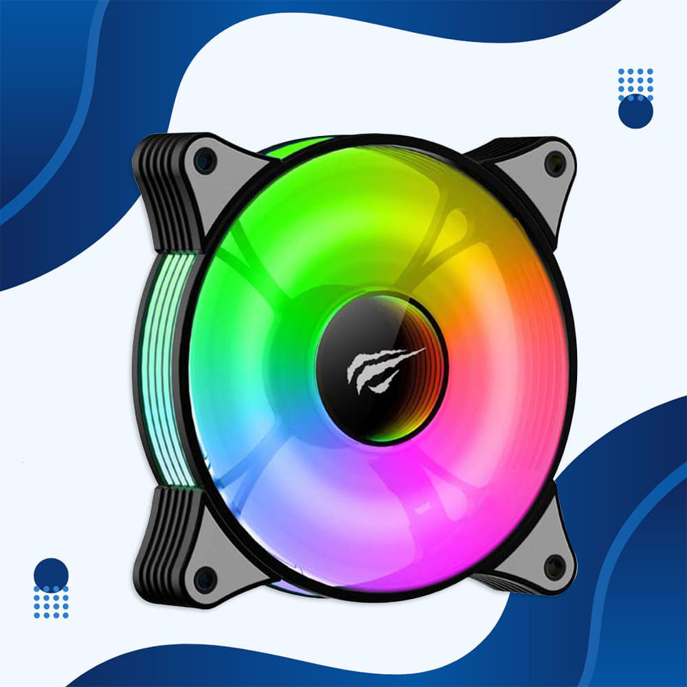 Ventilator HAVIT F2095, RGB, 600RPM - 1800RPM, 38dB, 1.44W, Schwarz