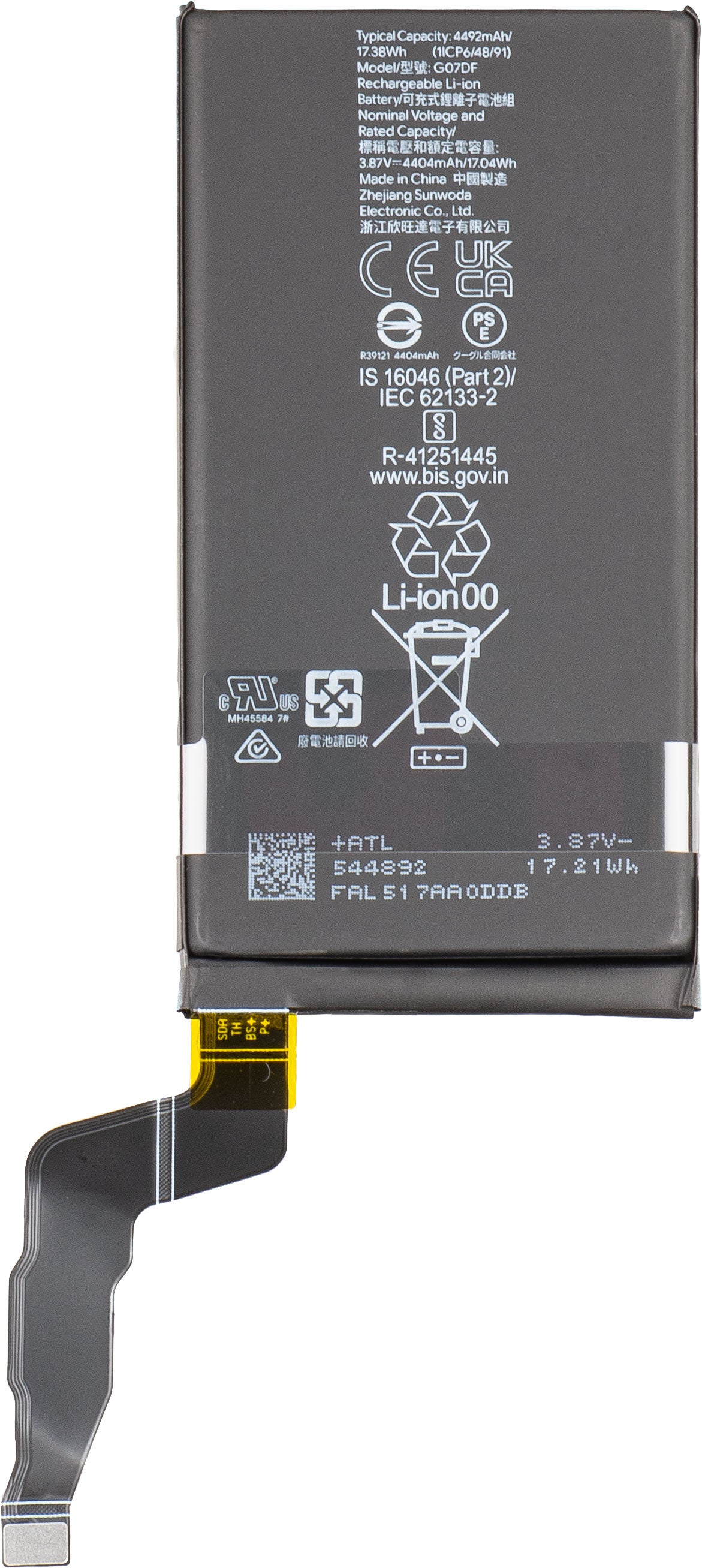 Akku Google Pixel 8a, G07DF, Service Pack G949-01097-00