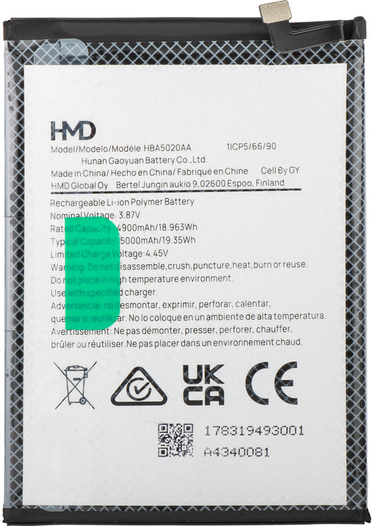 Battery HMD Pulse+ / Pulse Pro / Pulse, HBA5020AA, Service Pack 178319493 