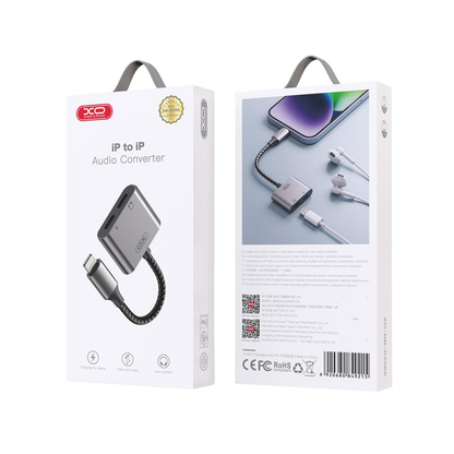 Lightning Audio Adapter - 2 x Lightning XO Design NB-R258A, Gray