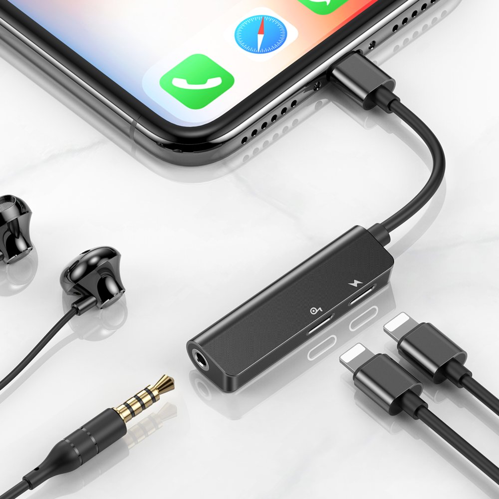 Audioadapter Lightning - Lightning / 3.5mm Baseus L52, Schwarz CALL52-01
