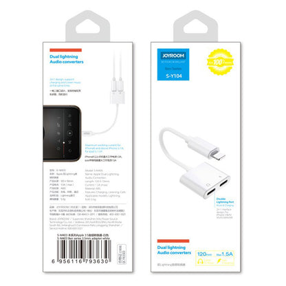 Audio-Adapter Lightning - 2 x Lightning Joyroom S-Y104, Weiß