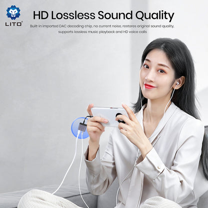 Lightning Audio Adapter - Lightning / 3.5mm Lito LA04L, Black