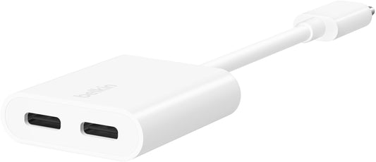 USB-C Audio Adapter - USB-C / USB-C Belkin RockStar, Weiß F7U081btWH