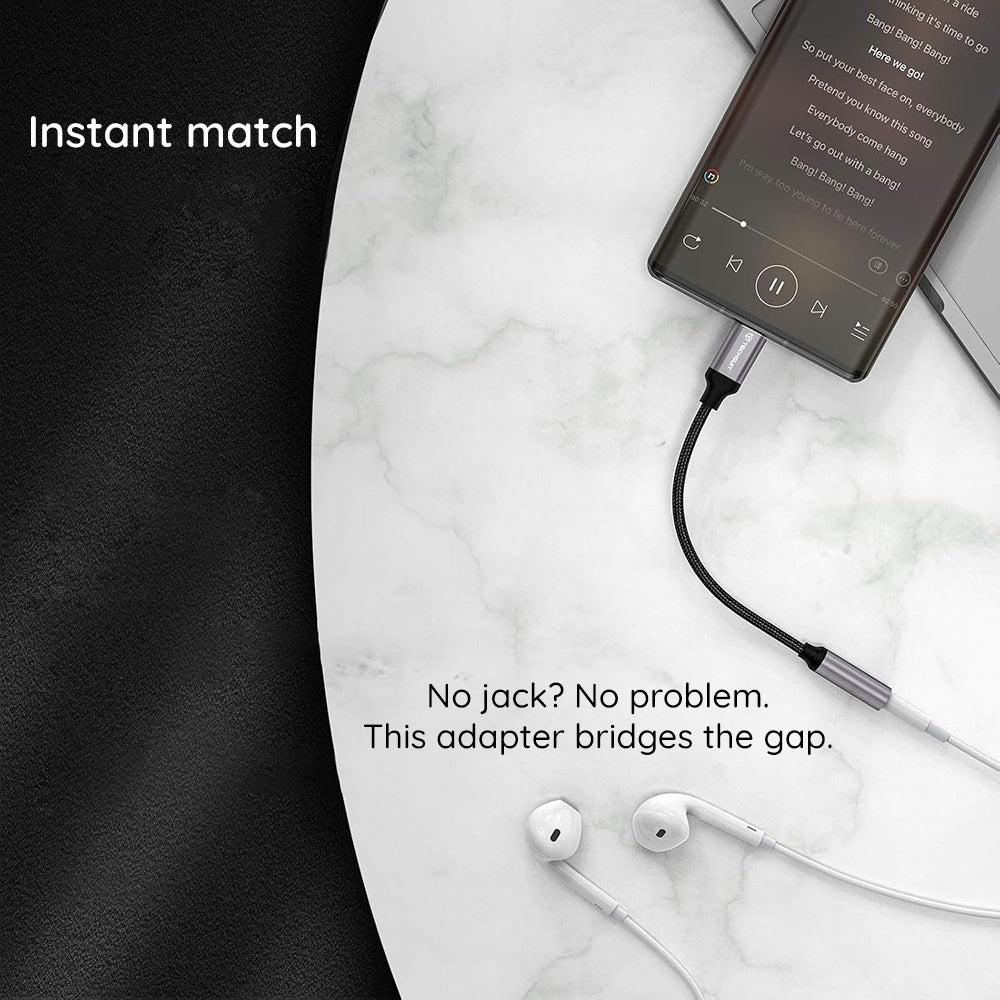 Audioadapter USB-C - 3,5mm Techsuit AC12 FuseXound, Grau, Set 2 Stück