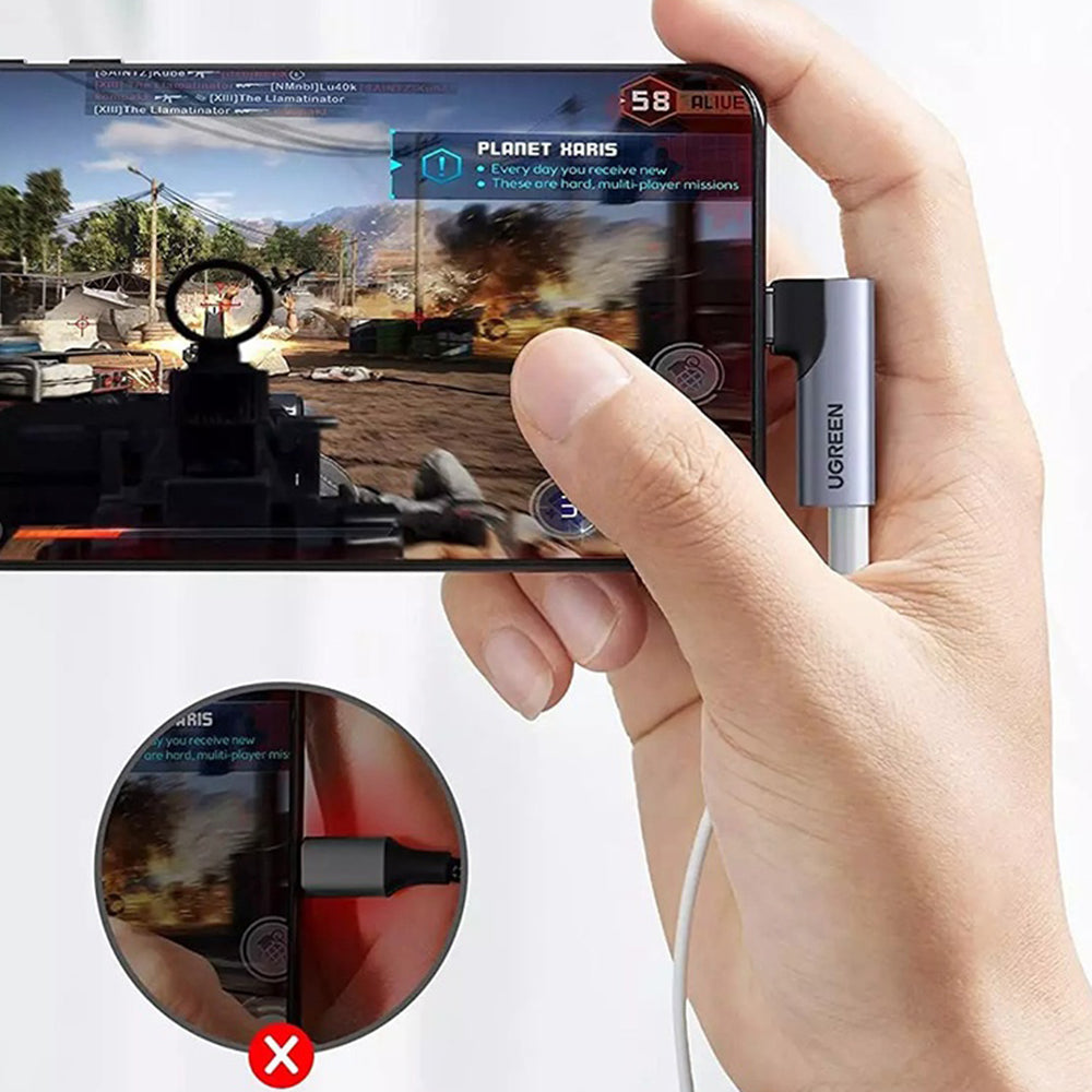 Audioadapter USB-C - 3.5mm UGREEN CM460 (20194) Winkelform, Grau