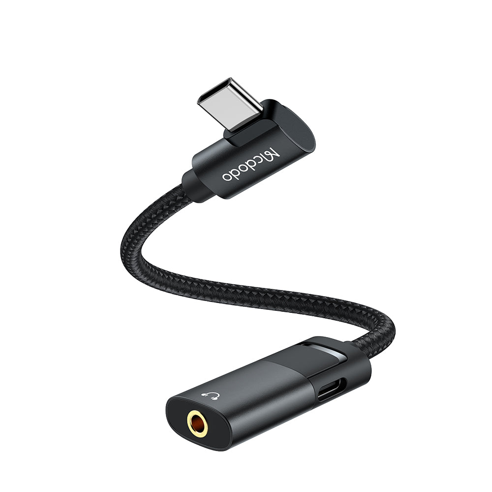Audio-Adapter USB-C - USB-C / 3,5 mm McDodo CA-1880, Schwarz
