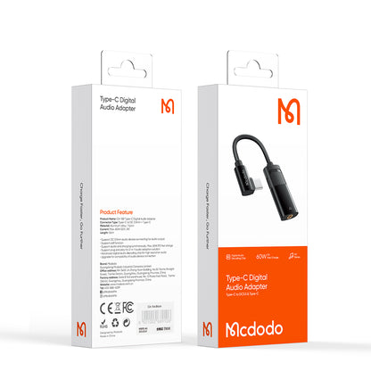 Audio-Adapter USB-C - USB-C / 3,5 mm McDodo CA-1880, Schwarz