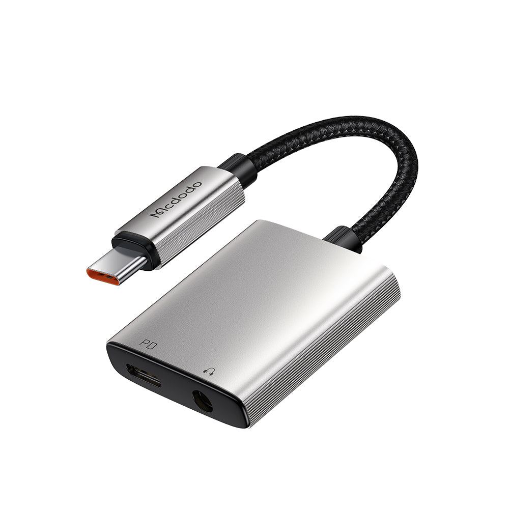 Audioadapter USB-C - USB-C / 3,5mm McDodo CA-5050 Wales, Grau