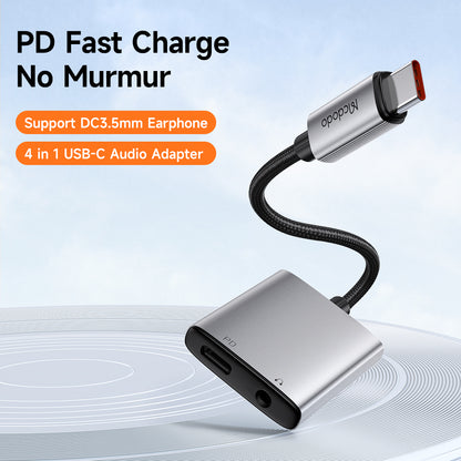 Audioadapter USB-C - USB-C / 3,5mm McDodo CA-5050 Wales, Grau