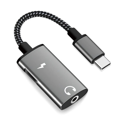 USB-C Audio Adapter - USB-C / 3.5mm Techsuit AC22 AcustiCore, Gray