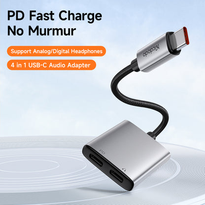 Audio-Adapter USB-C - USB-C / USB-C McDodo CA-5570 Wales, Grau