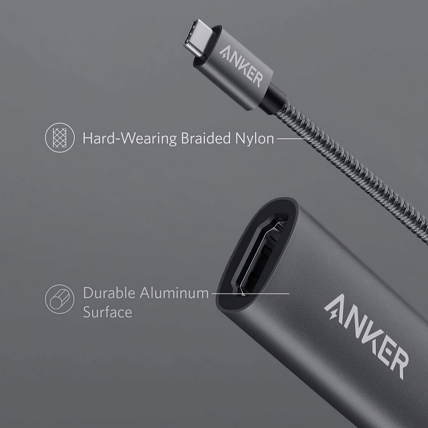 Audio- und Videoadapter USB-C - HDMI Anker PowerExpand+, Grau A83120A1